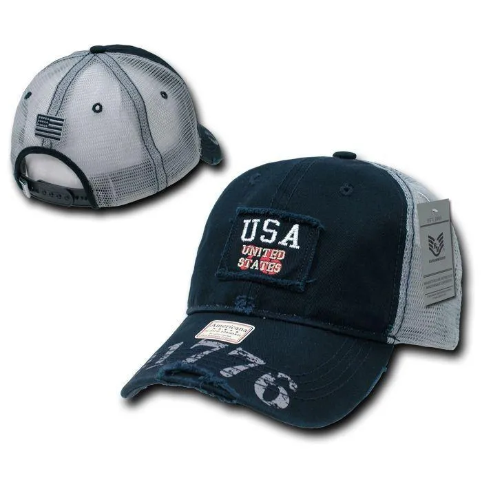 1 Dozen Rapid Dominance USA Flag Vintage America American Distressed Baseball Caps Hats