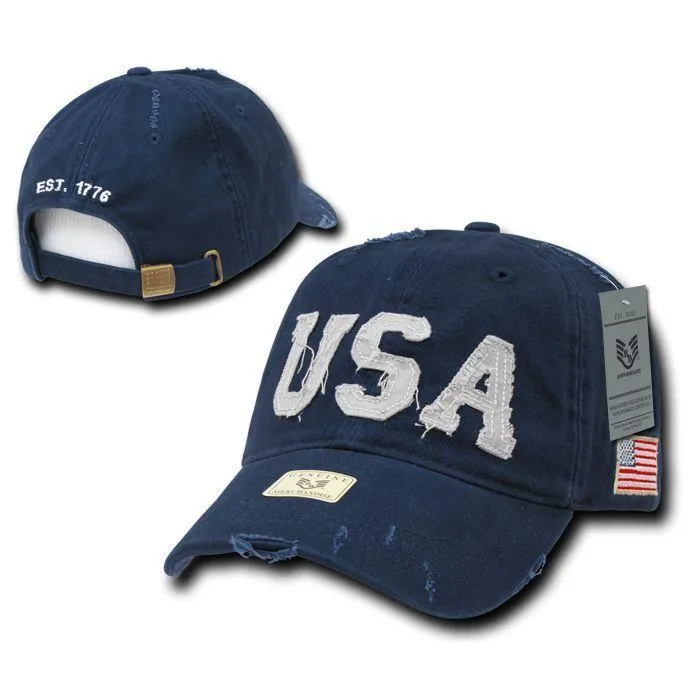 1 Dozen Rapid Dominance USA Flag Vintage America American Distressed Baseball Caps Hats