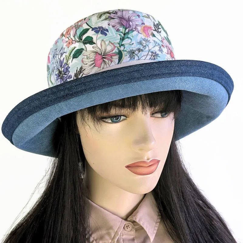 105-b Sunblocker UV summer sun hat featuring pretty flowers