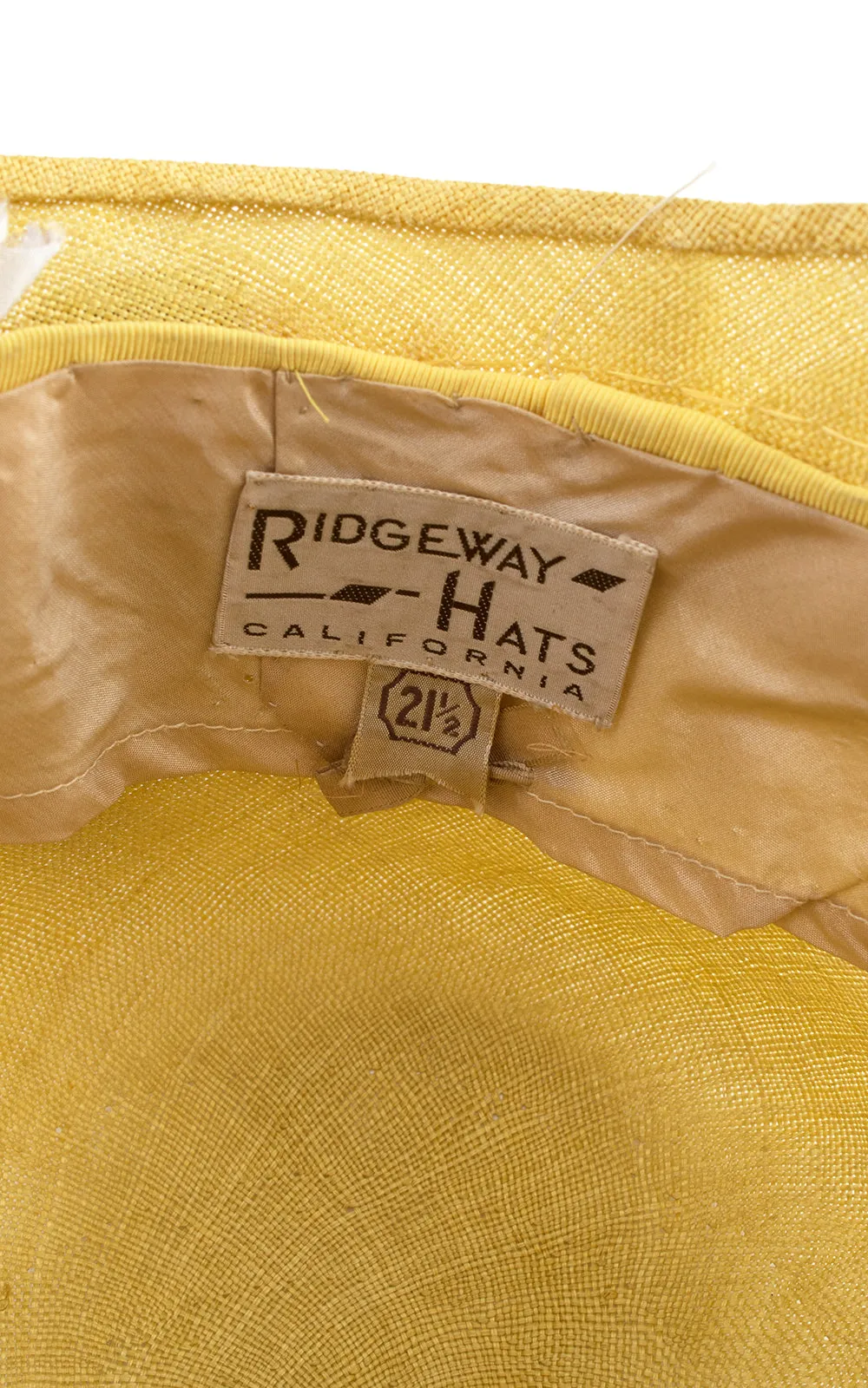 1920s Yellow Straw & Floral Cloche | medium/large