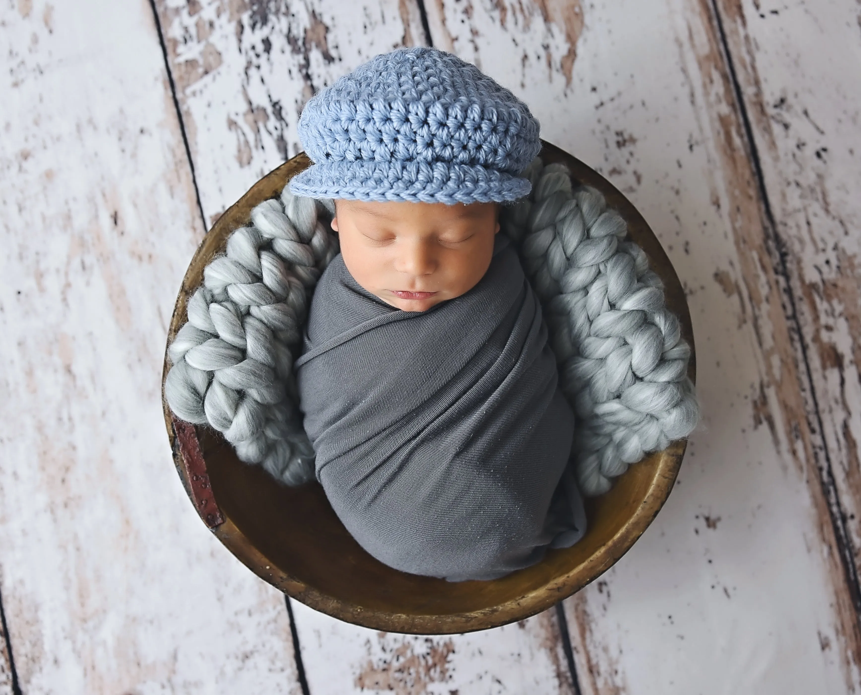 Baby blue Irish wool newsboy hat