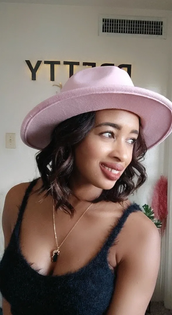 Blush Pink Felt Fedora Hat