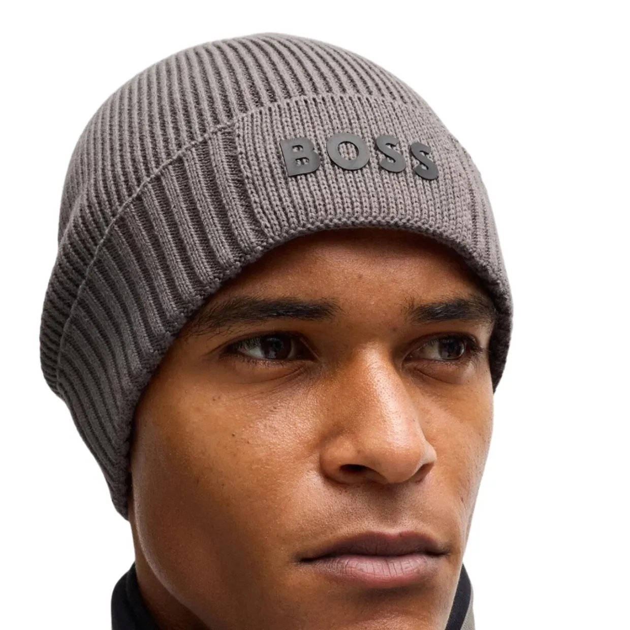 BOSS Contrast Logo Grey Asic Beanie