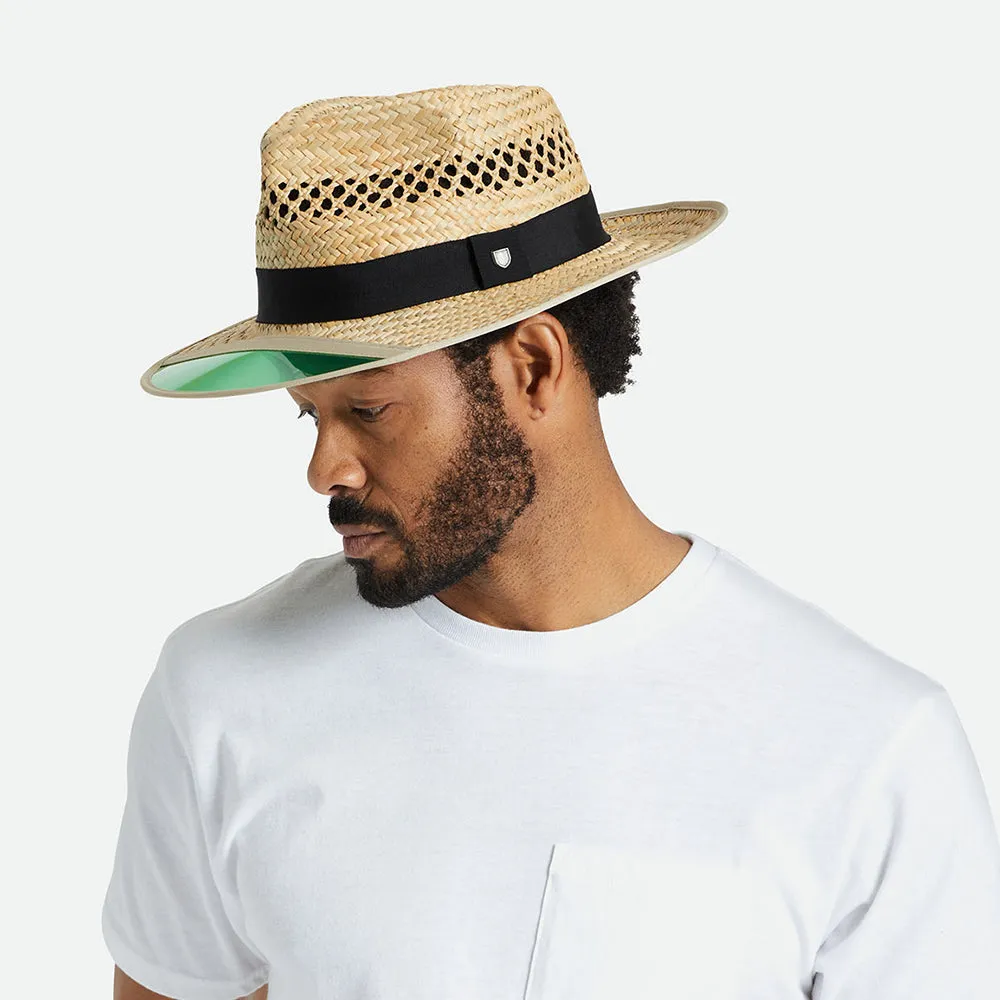 Brixton Hats Hunter Straw Fedora Hat - Tan