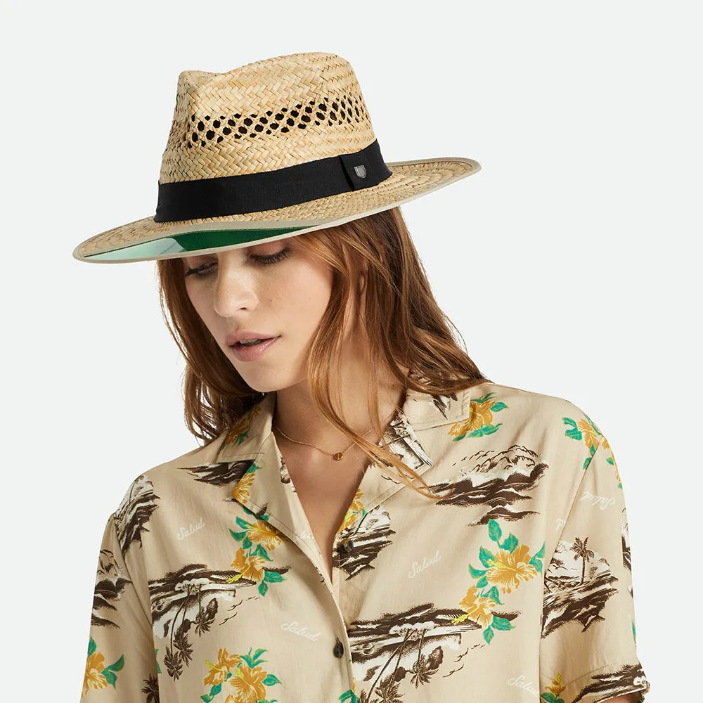 Brixton Hats Hunter Straw Fedora Hat - Tan