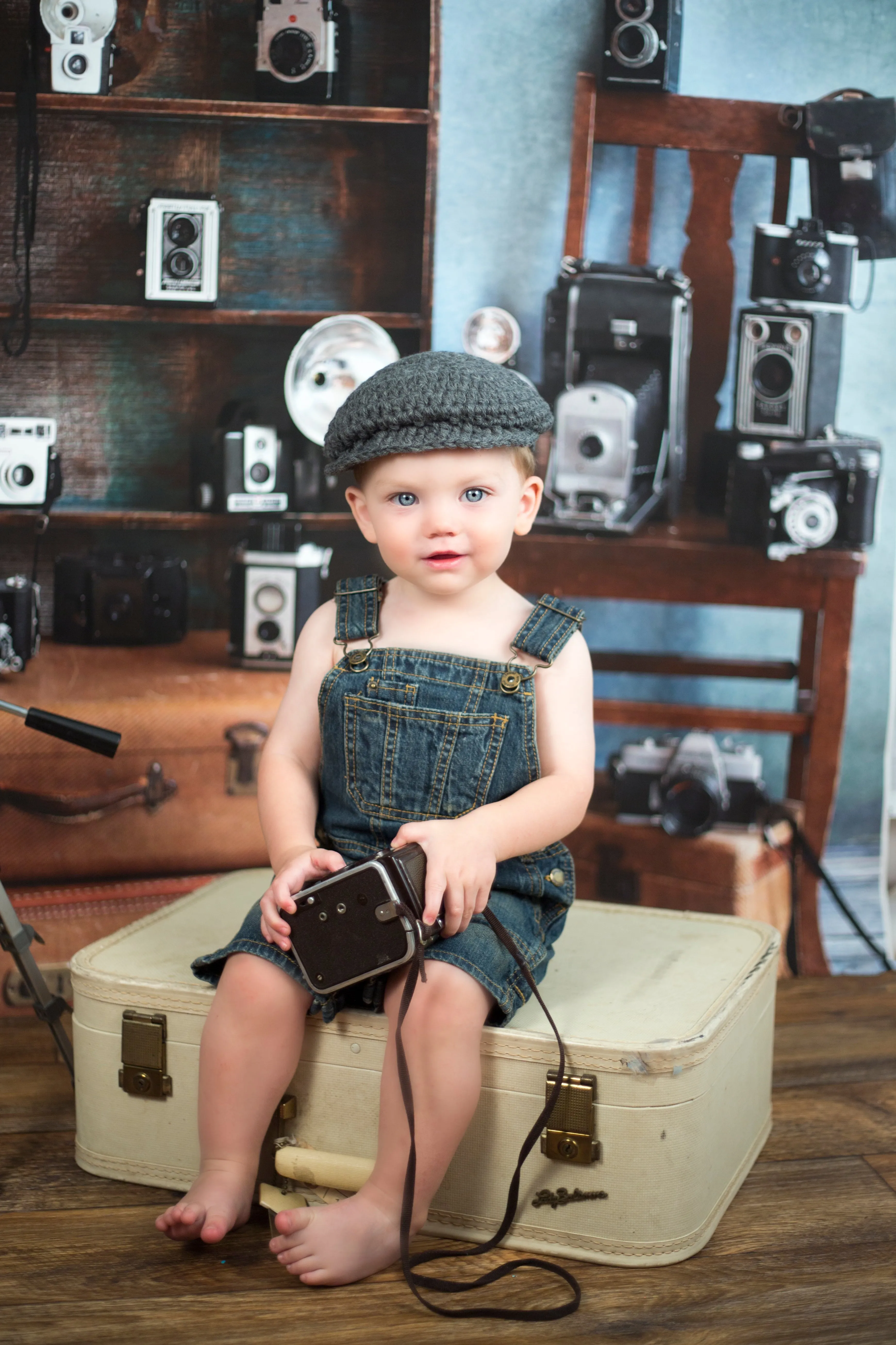 Charcoal gray Irish wool newsboy hat