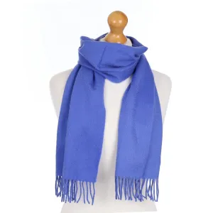 Cornflower Blue Cashmere Fringed Woven Scarf