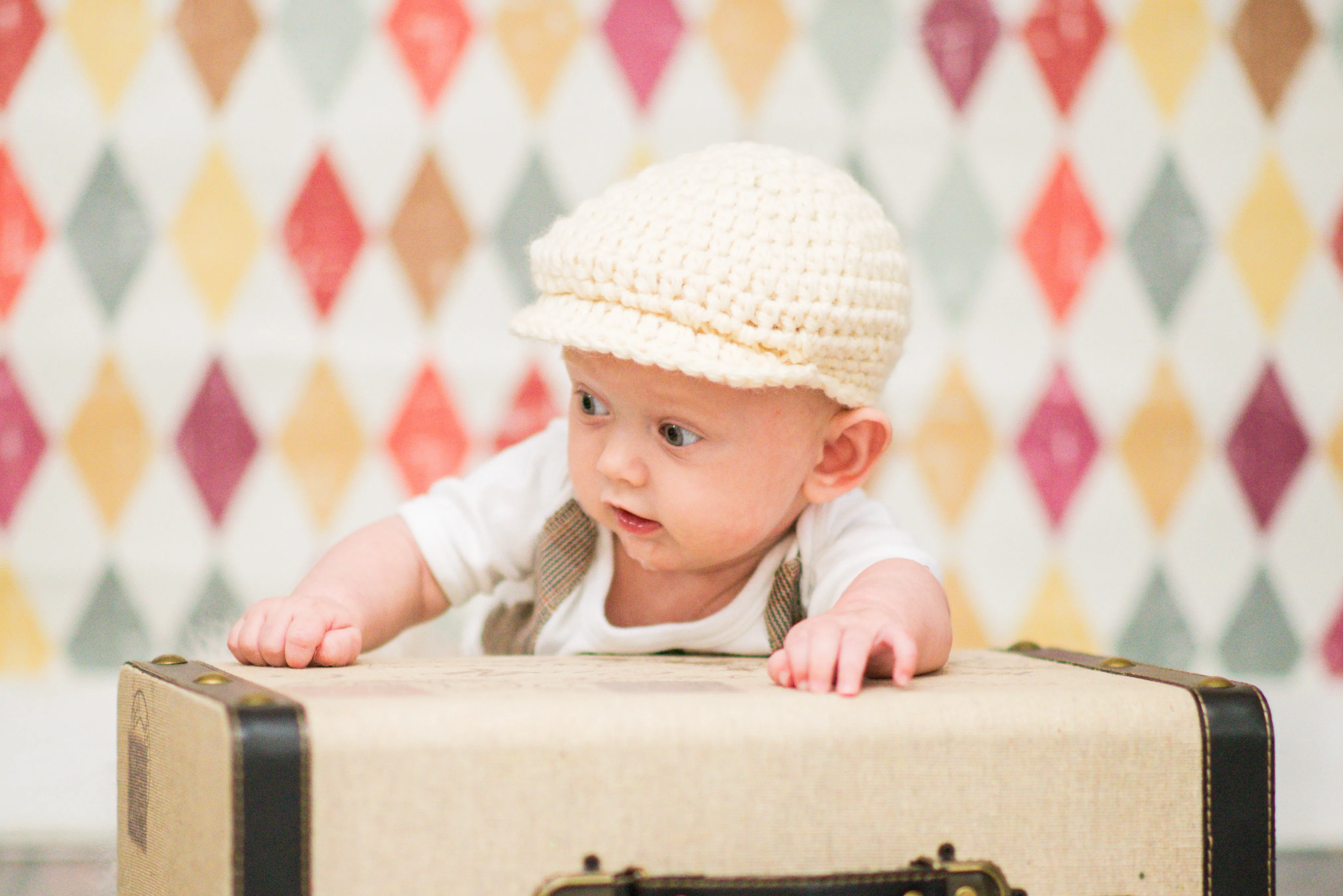 Cream Irish wool newsboy hat