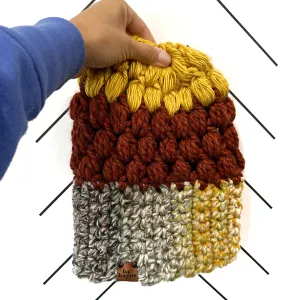 Crochet Puff Stitch Slouch Hat | Coney   Spice   Yellow