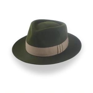 Dark Olive Green Jazz Fedora Hat for Men | The Axel