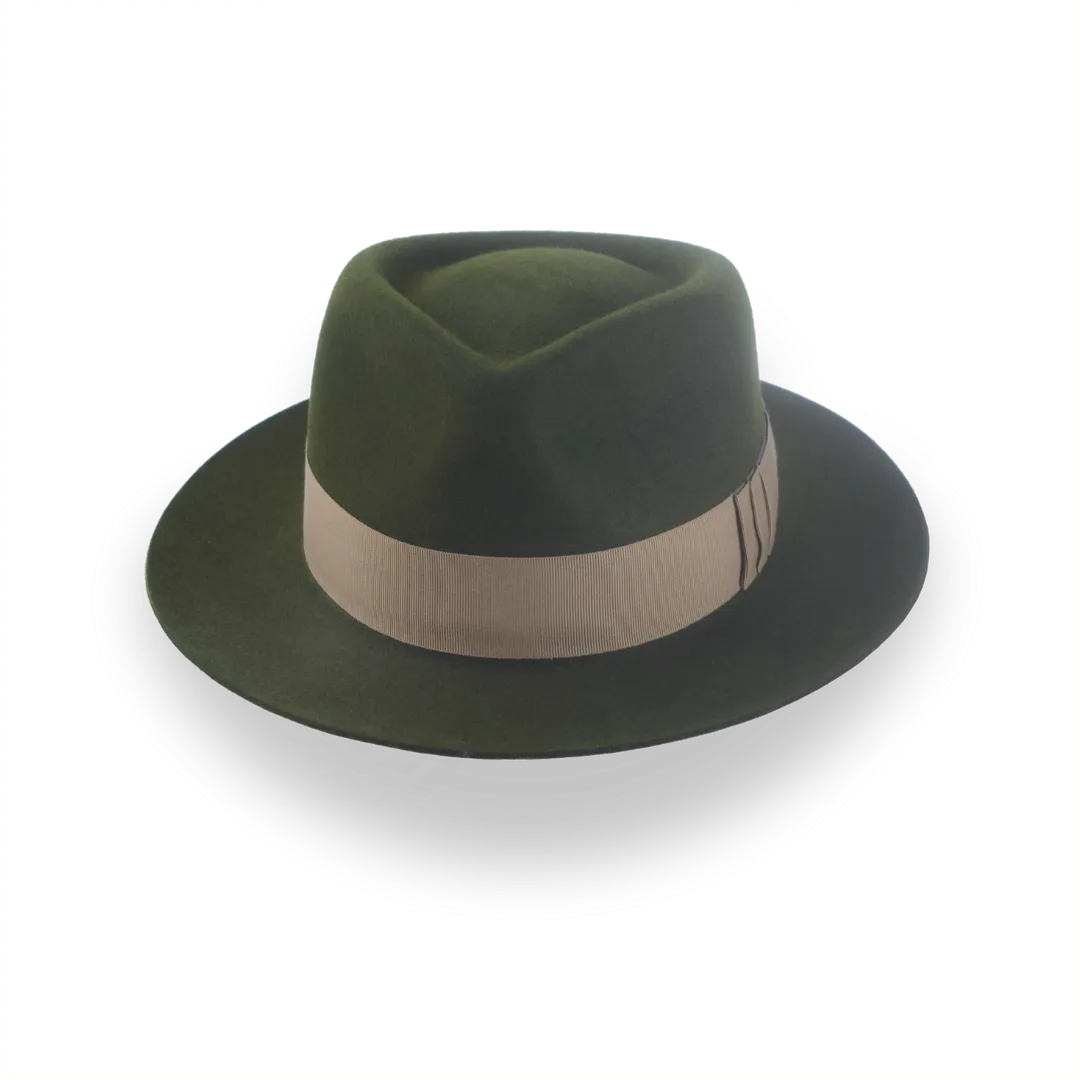 Dark Olive Green Jazz Fedora Hat for Men | The Axel