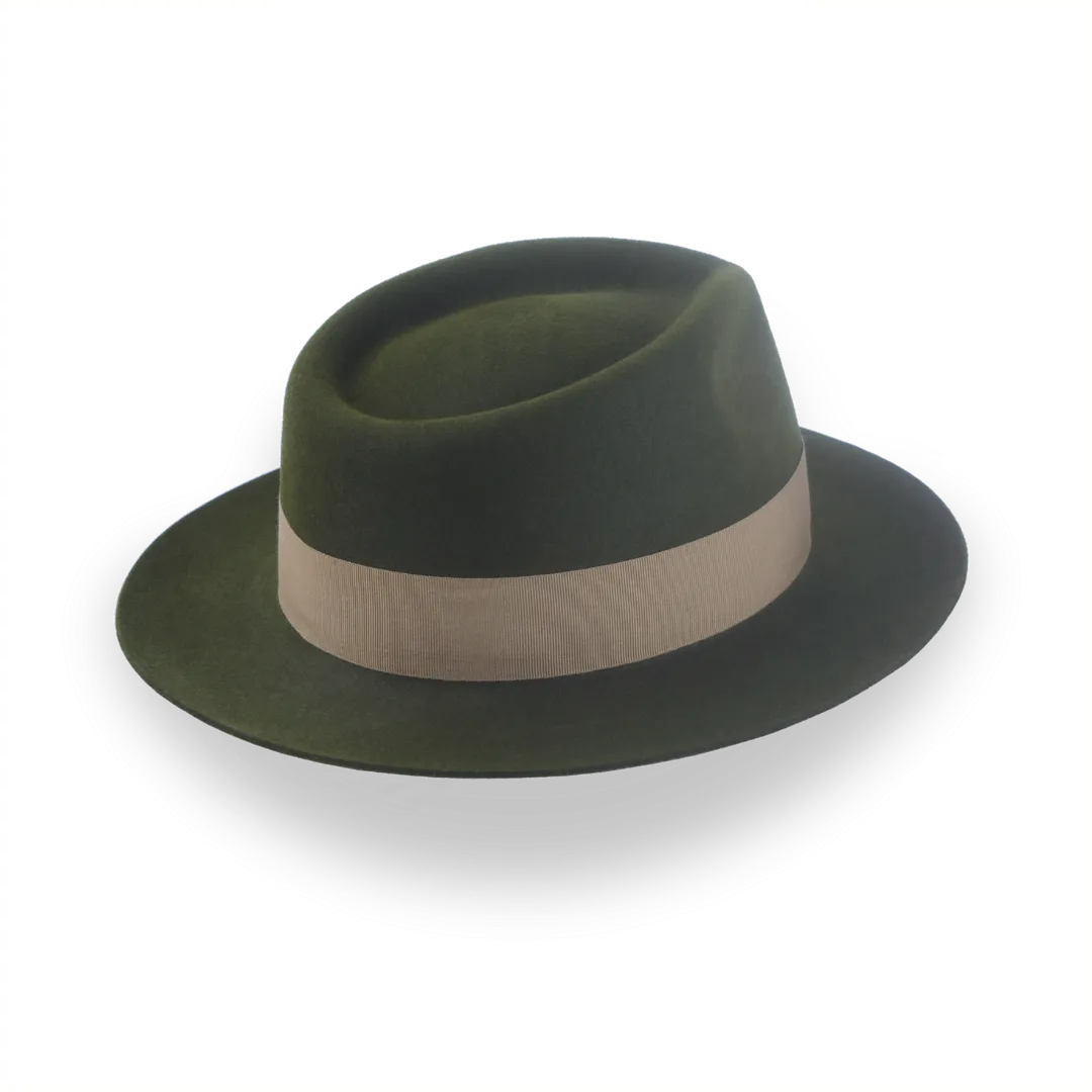 Dark Olive Green Jazz Fedora Hat for Men | The Axel