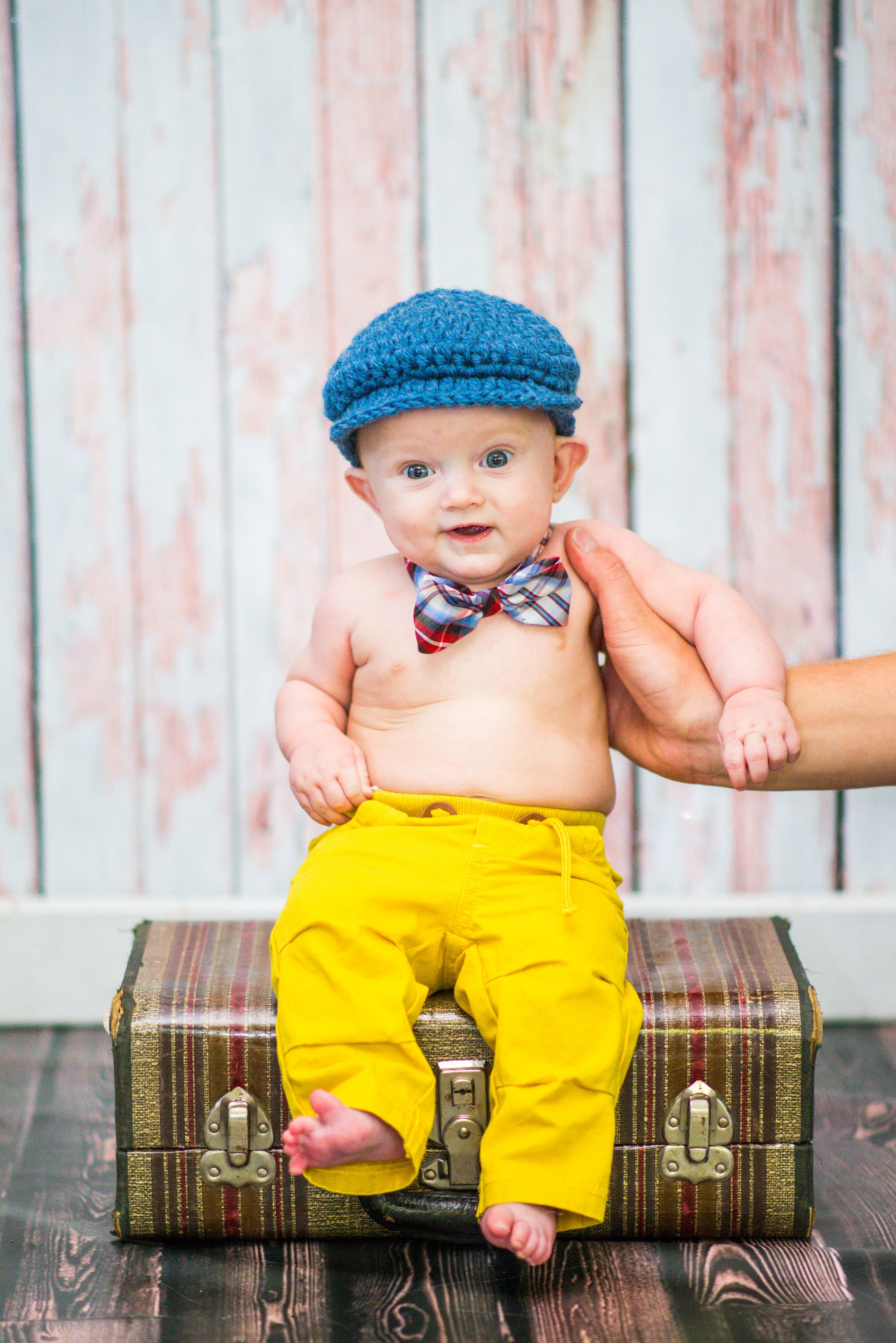 Denim blue Irish wool newsboy hat