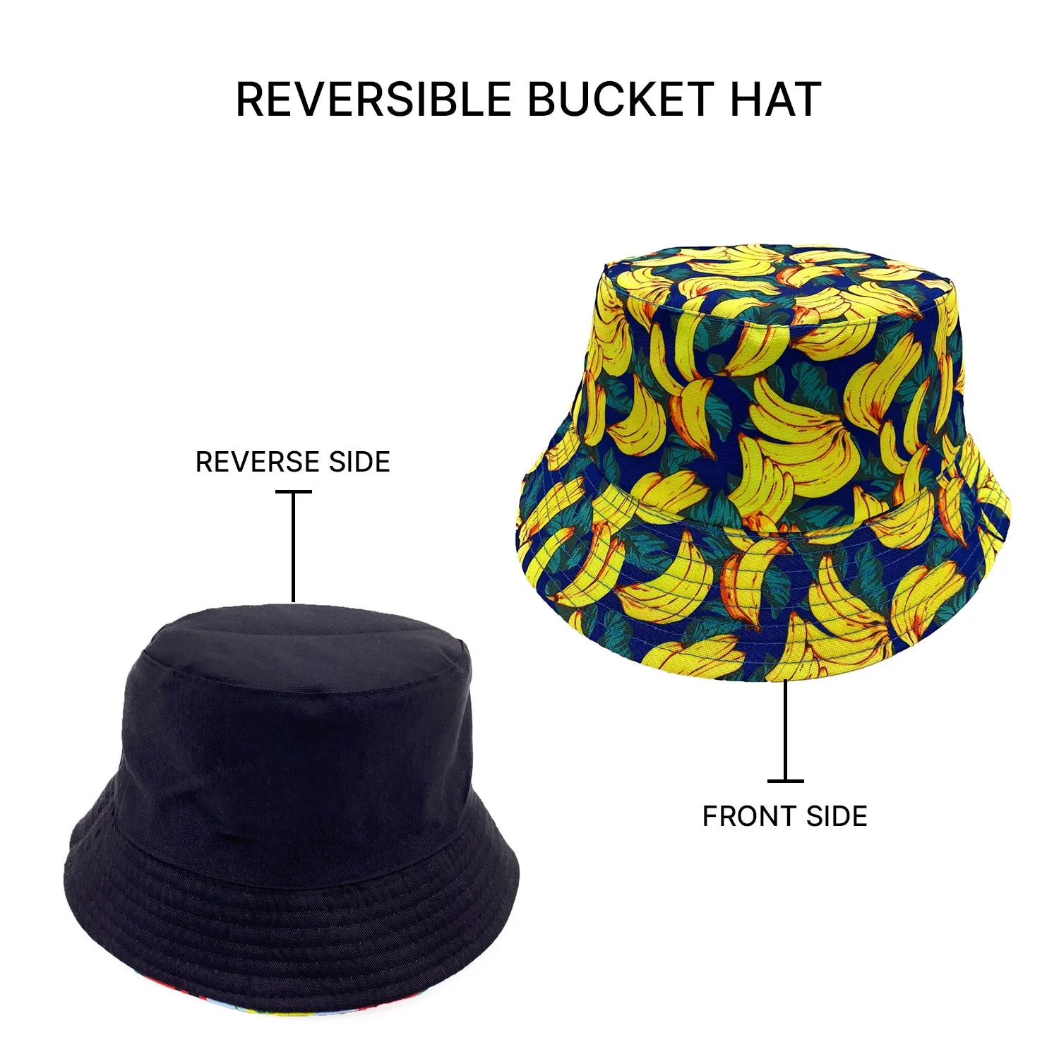 Empire Cove Fruit Designs Bucket Hat Reversible Fisherman Cap Women Men Summer