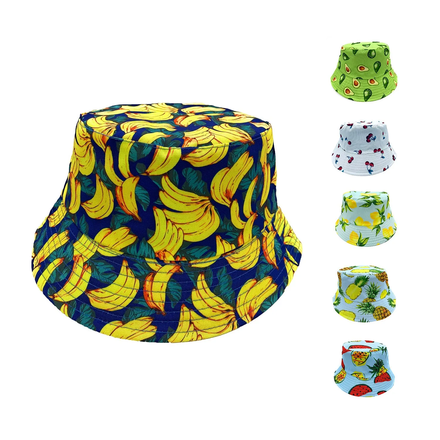 Empire Cove Fruit Designs Bucket Hat Reversible Fisherman Cap Women Men Summer