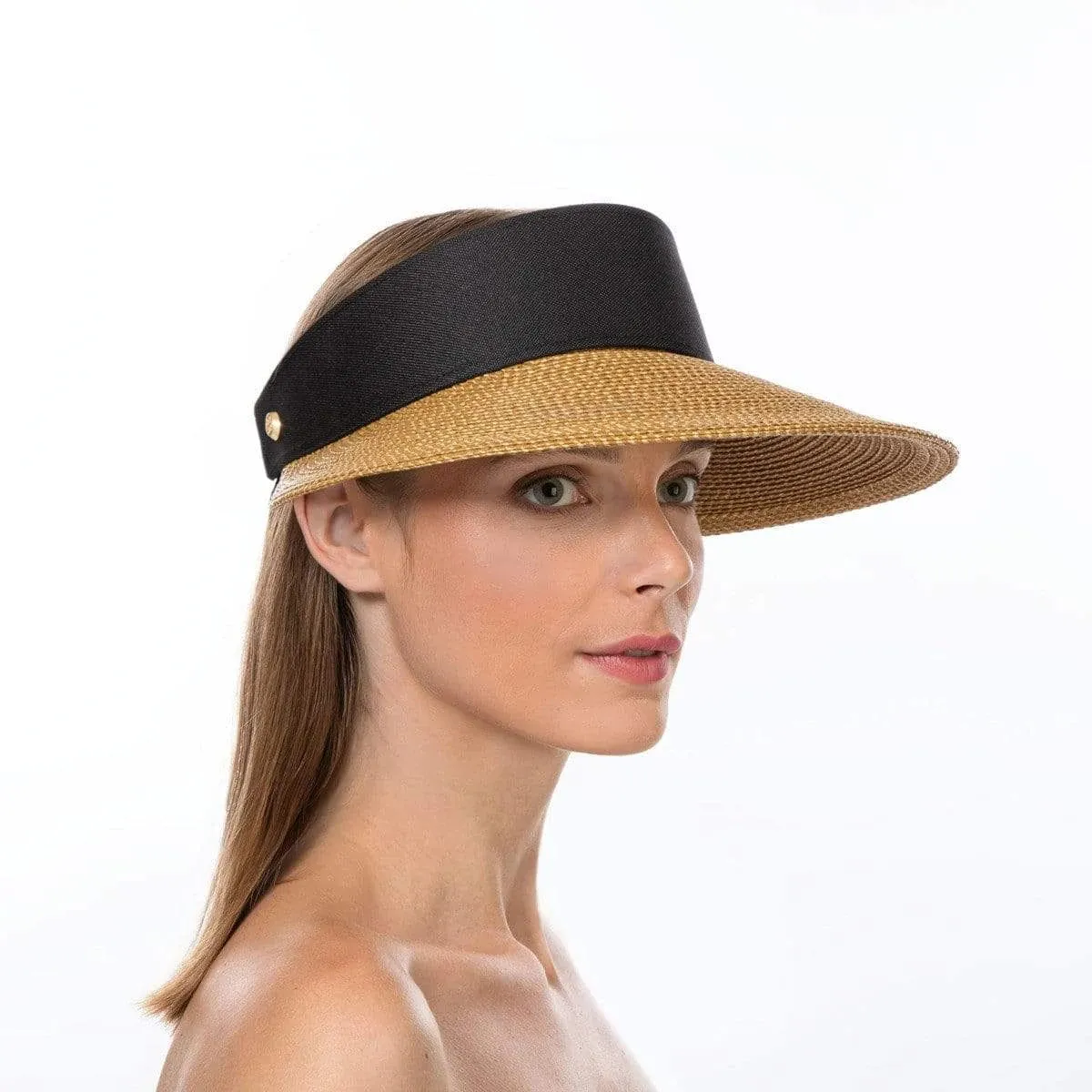 Eric Javits Champ II 12164 Visor Sun Hat in NATURAL/BLACK