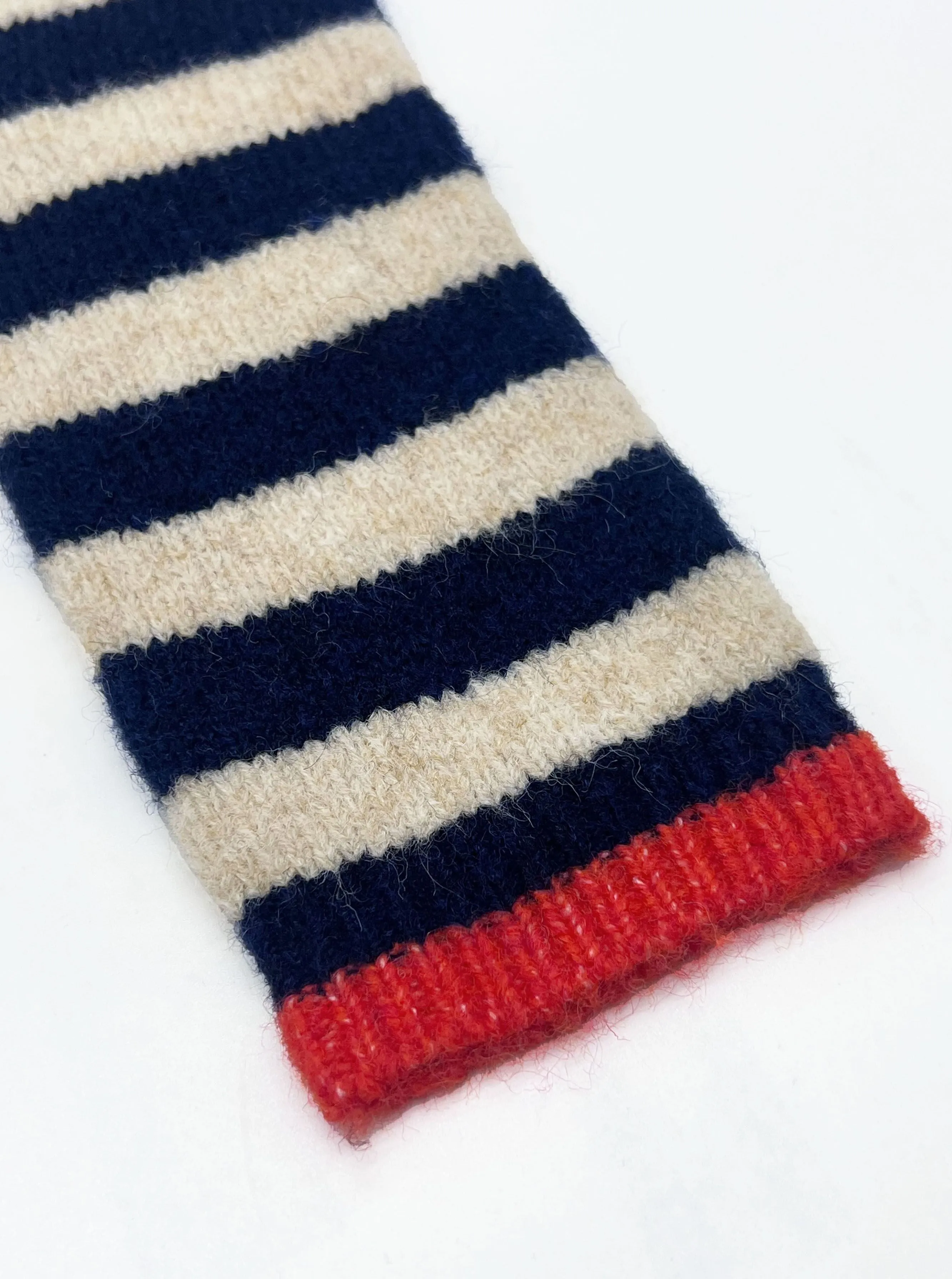 FARAH KNITTED STRIPE WRISTWARMER-NAVY