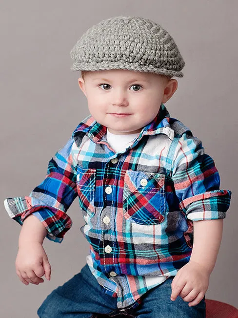 Gray Irish wool newsboy hat