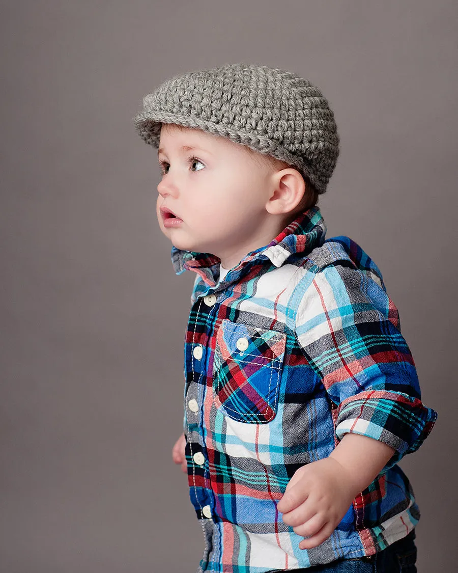 Gray Irish wool newsboy hat