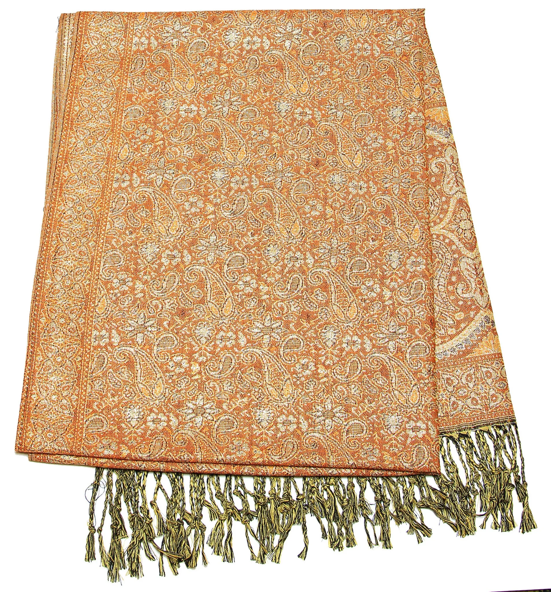 Hand Made Pashmina Shawl Scarf in Sahara Orange