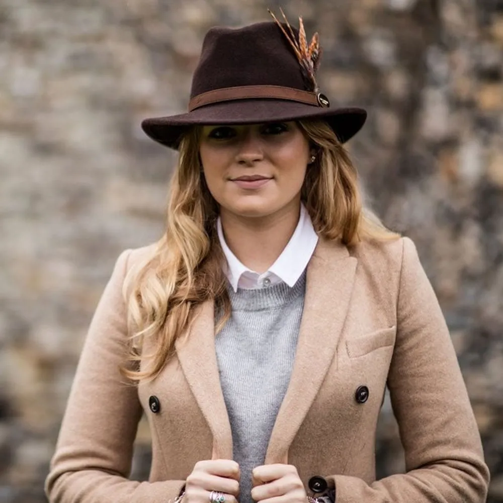 Hicks & Brown Suffolk Fedora Bronze Side Feather