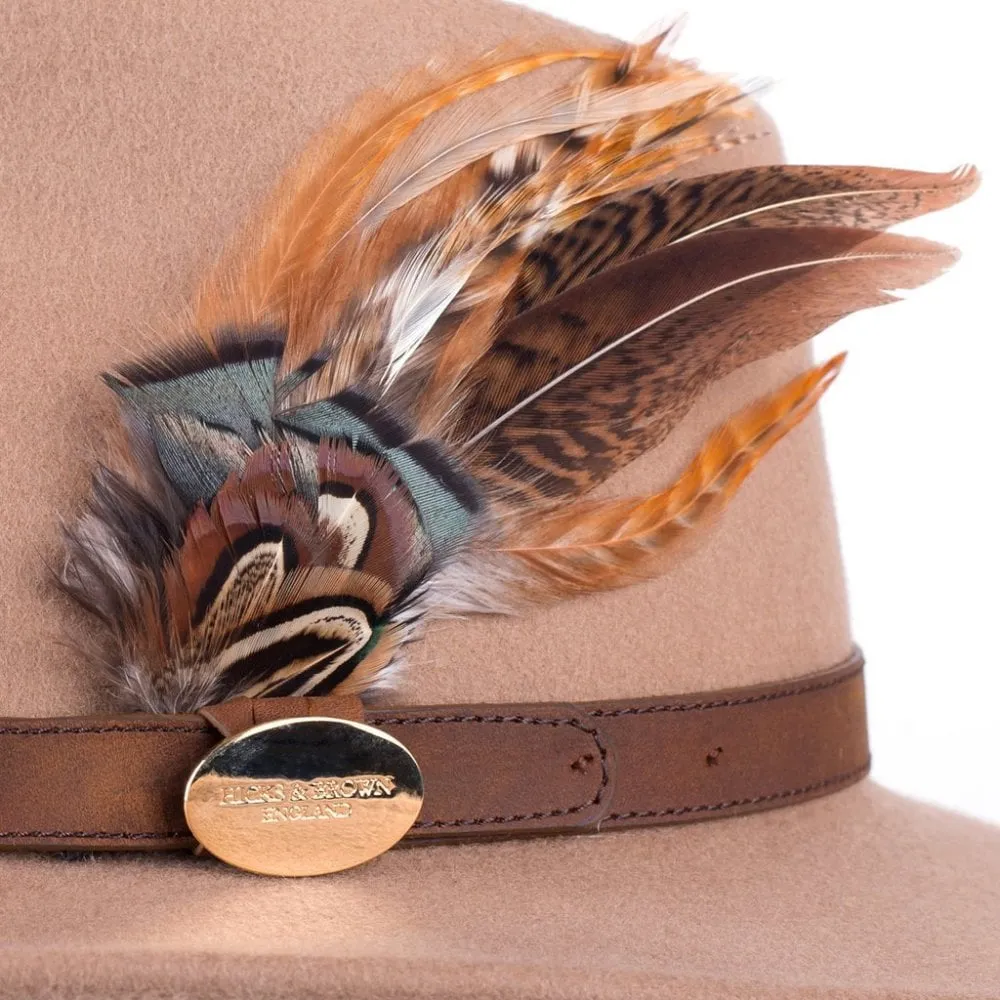 Hicks & Brown Suffolk Fedora Bronze Side Feather