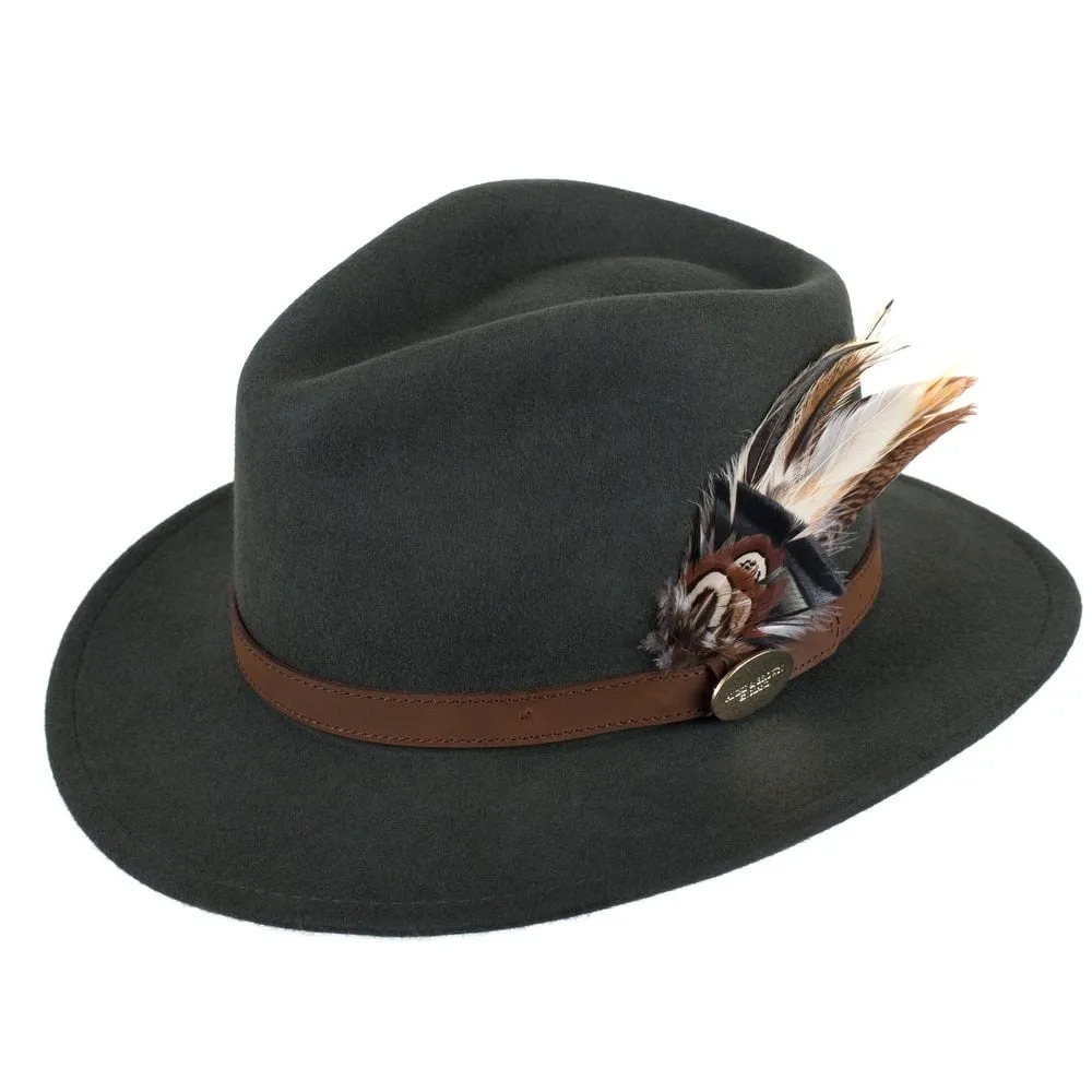 Hicks & Brown Suffolk Fedora Bronze Side Feather