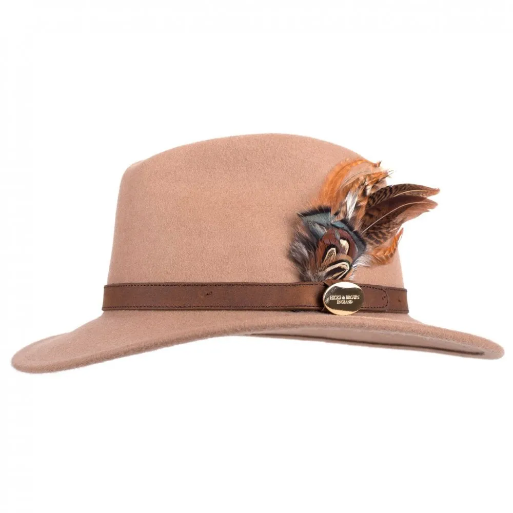 Hicks & Brown Suffolk Fedora Bronze Side Feather