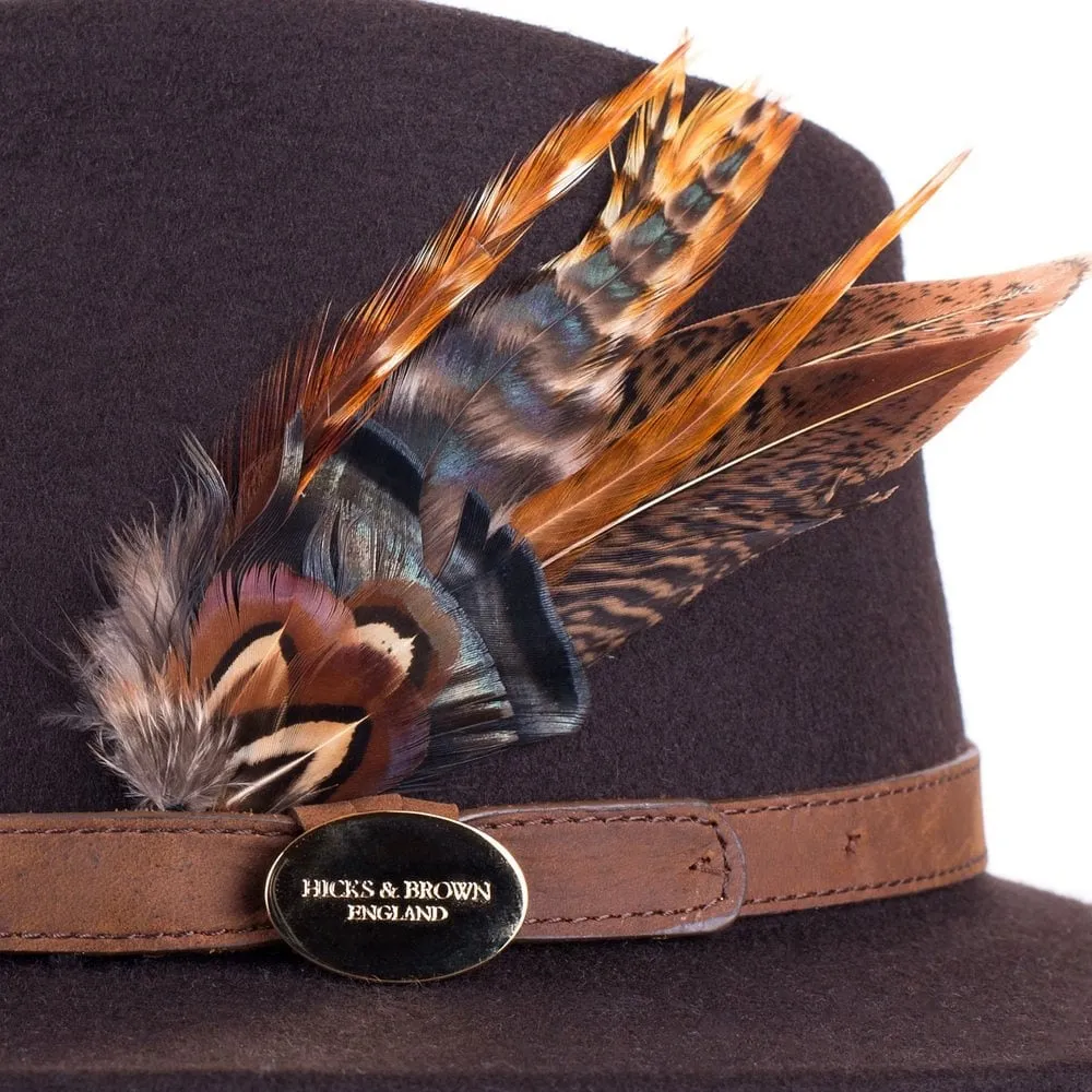 Hicks & Brown Suffolk Fedora Bronze Side Feather