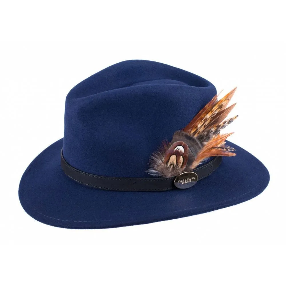 Hicks & Brown Suffolk Fedora Bronze Side Feather