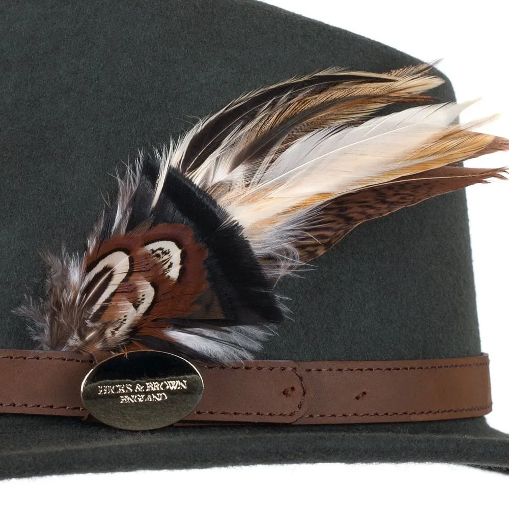 Hicks & Brown Suffolk Fedora Bronze Side Feather