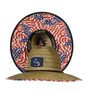 Hook & Tackle Mens American Lifeguard Stretch Fit Premium Straw Fishing Hat