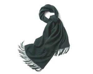 Lambswool Scarf Woven Plain Bottle Green