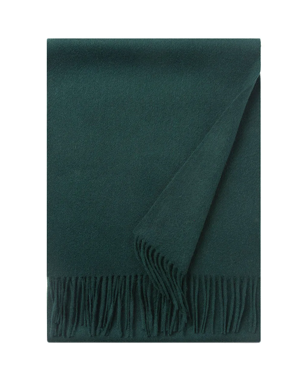 Lambswool Scarf Woven Plain Bottle Green