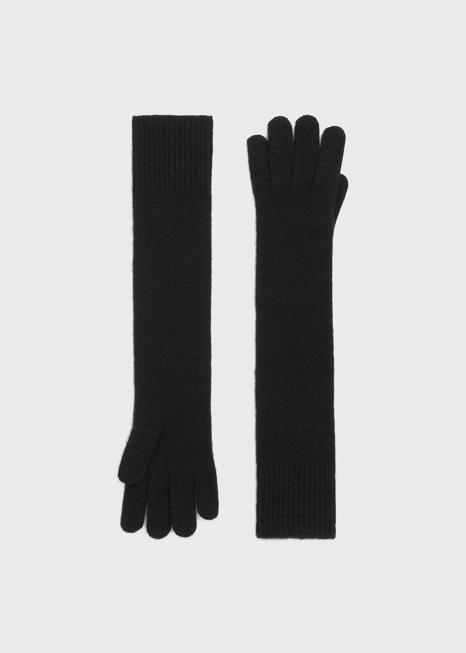 Long knit gloves black