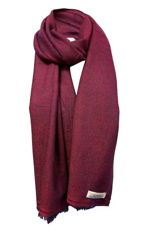 LUXURY HANDMADE CASHMERE Red Blue scarf natural super soft winter shawl unisex trending scarf Xmas gift for him and her Fathers days gift