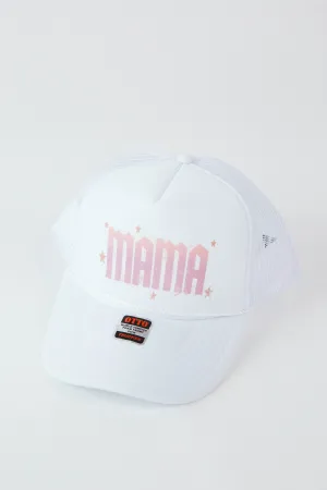 Mama Trucker Hat, White