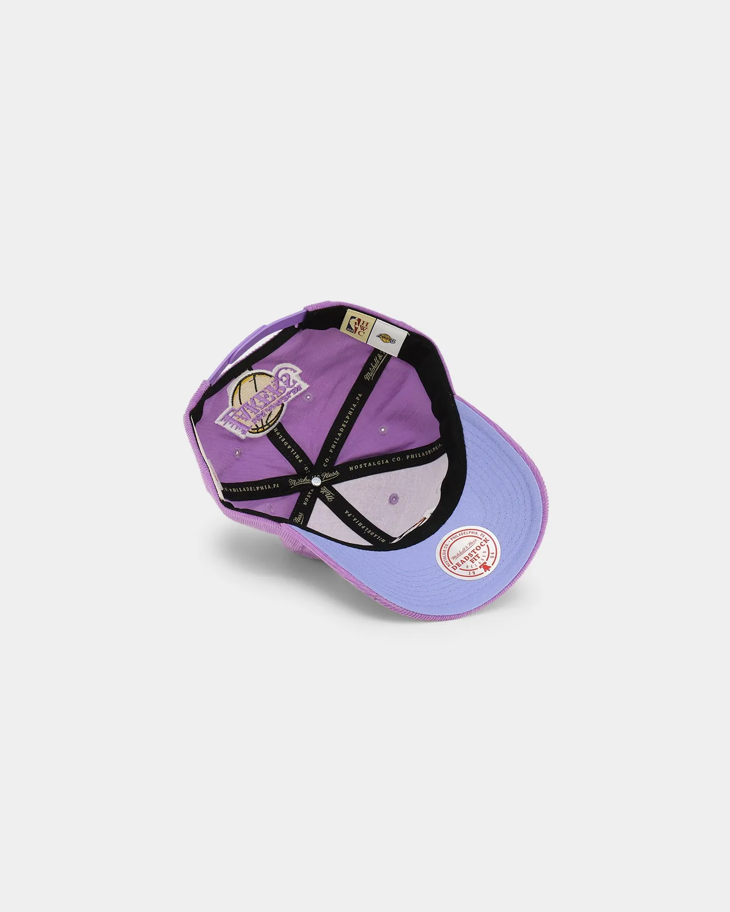 Mitchell & Ness Los Angeles Lakers 'Cord Arch' Dad Snapback Lilac