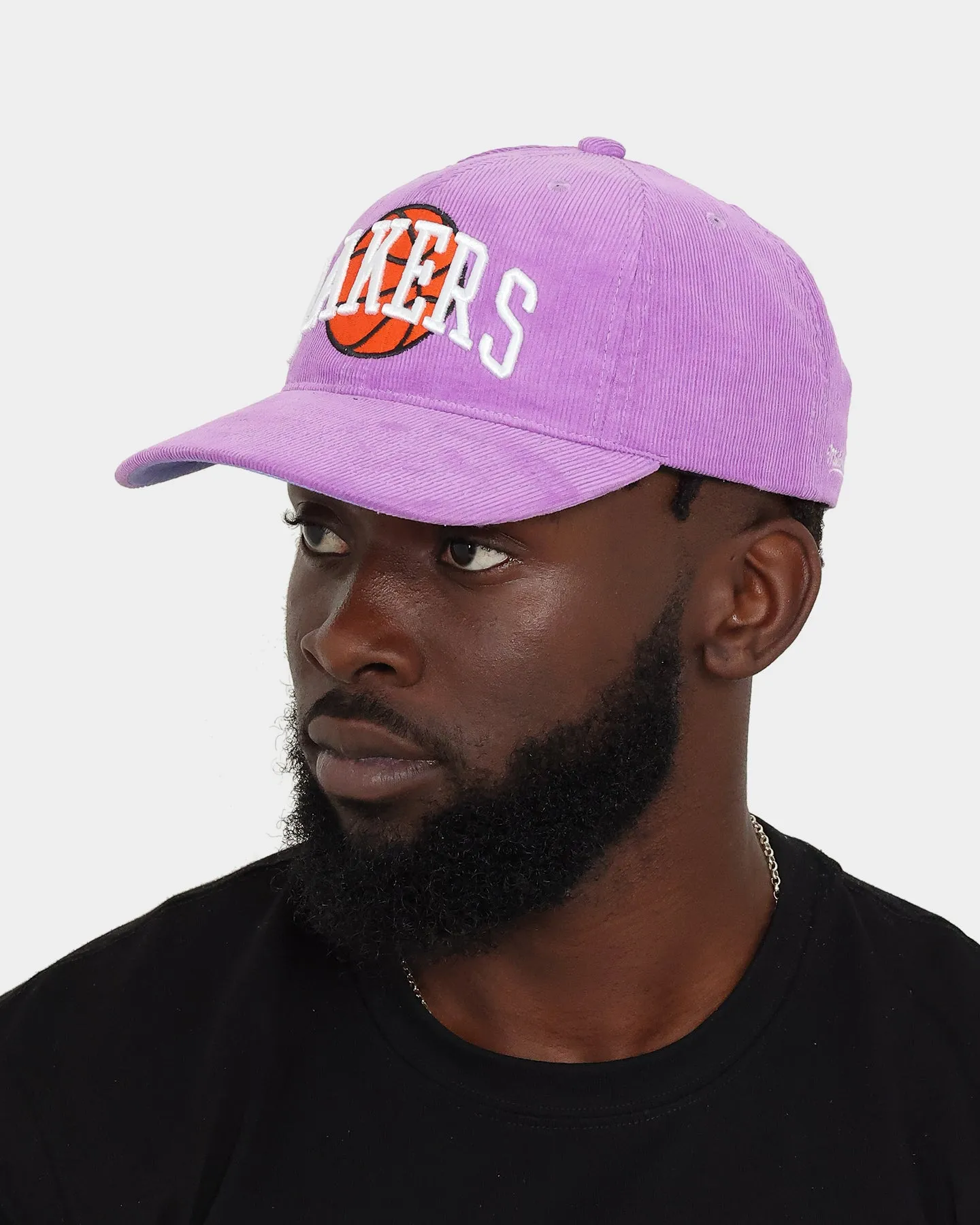 Mitchell & Ness Los Angeles Lakers 'Cord Arch' Dad Snapback Lilac