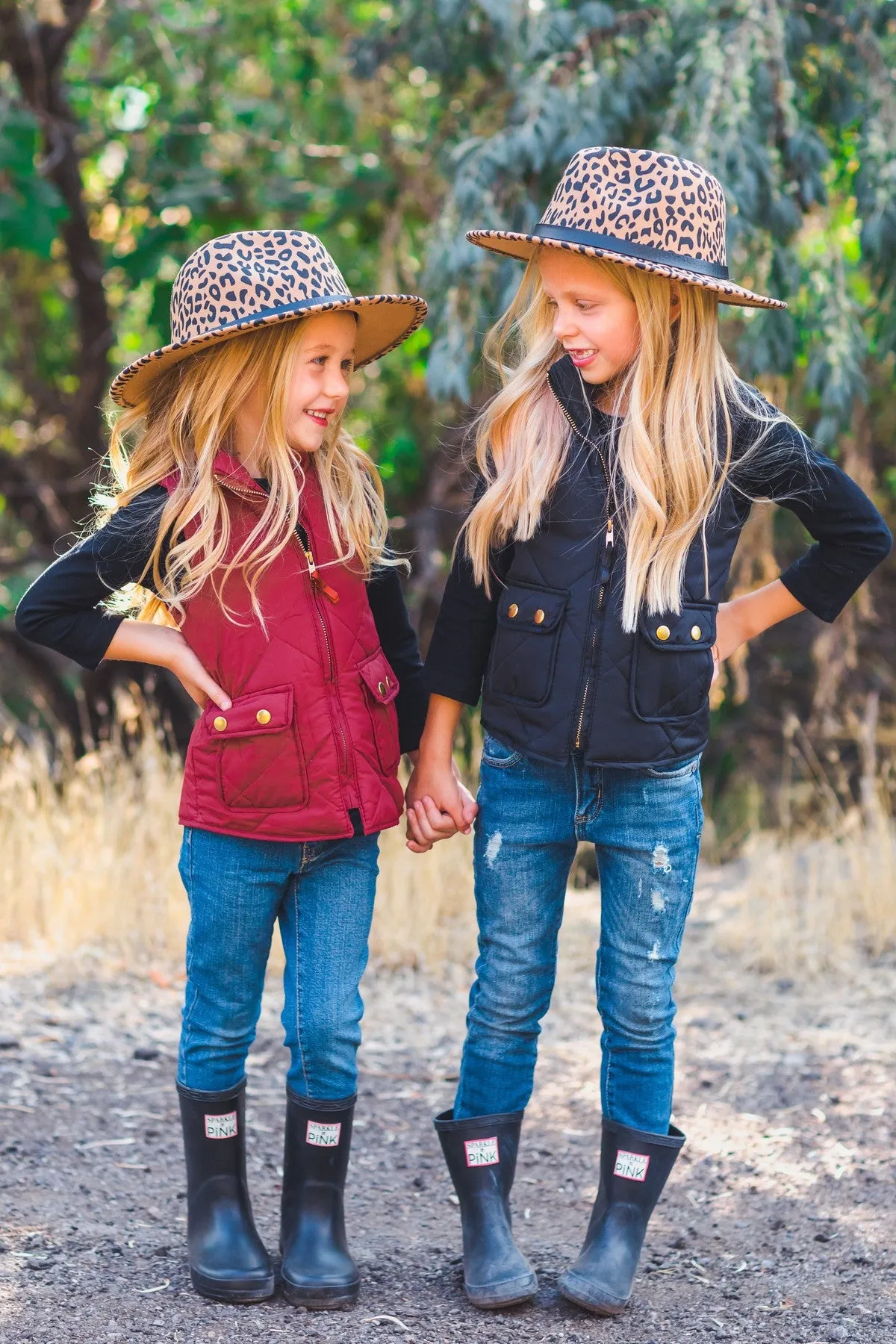 Mom & Me - Cheetah Felt Brim Hats