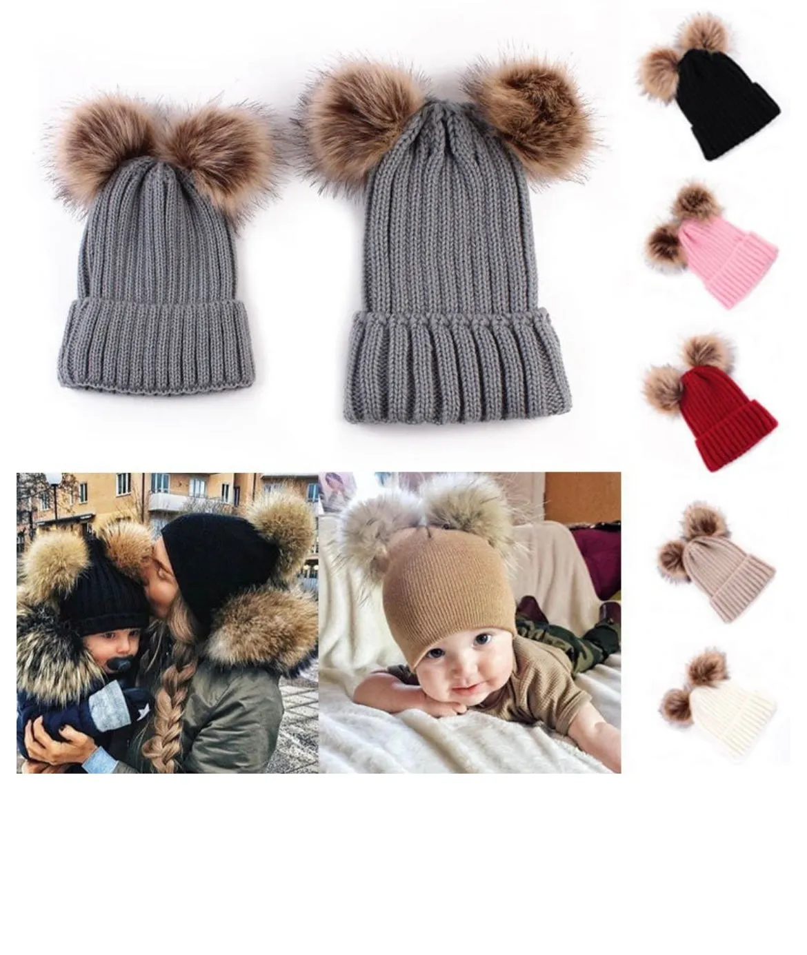 Mommy and Me Pom Beanie