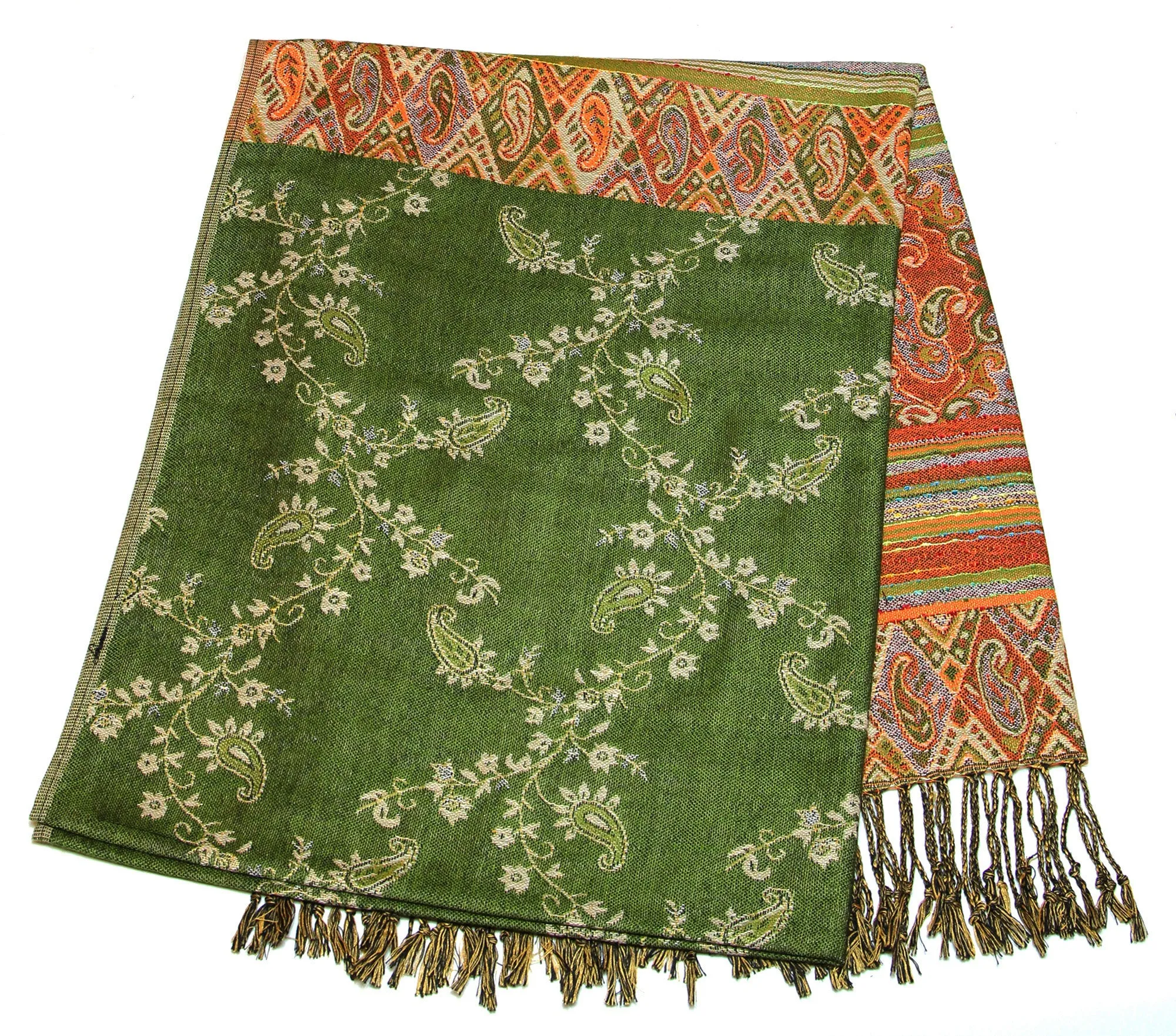 Nepal Hand Made Pashmina Shawl Scarf Green