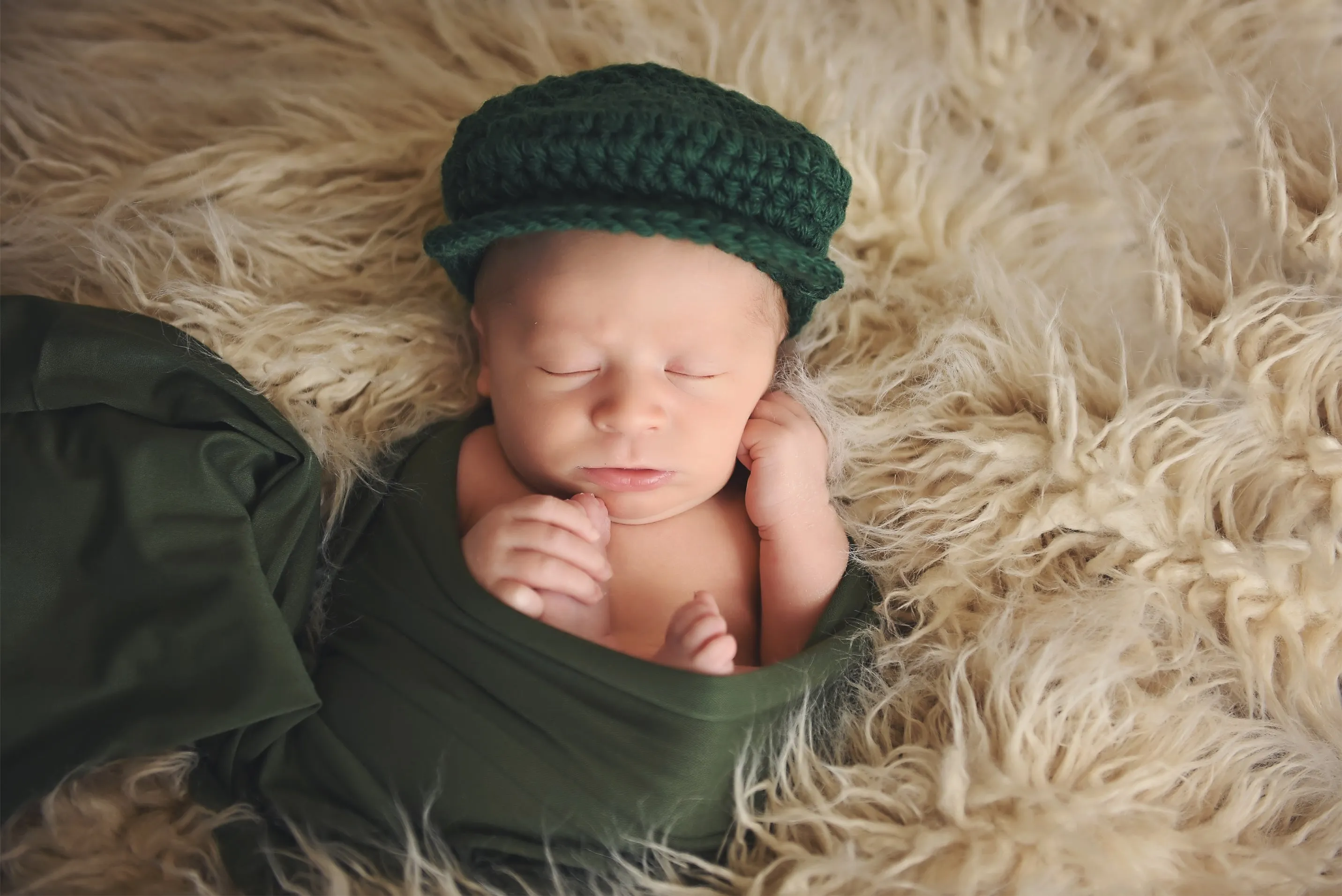 Pine Irish wool newsboy hat