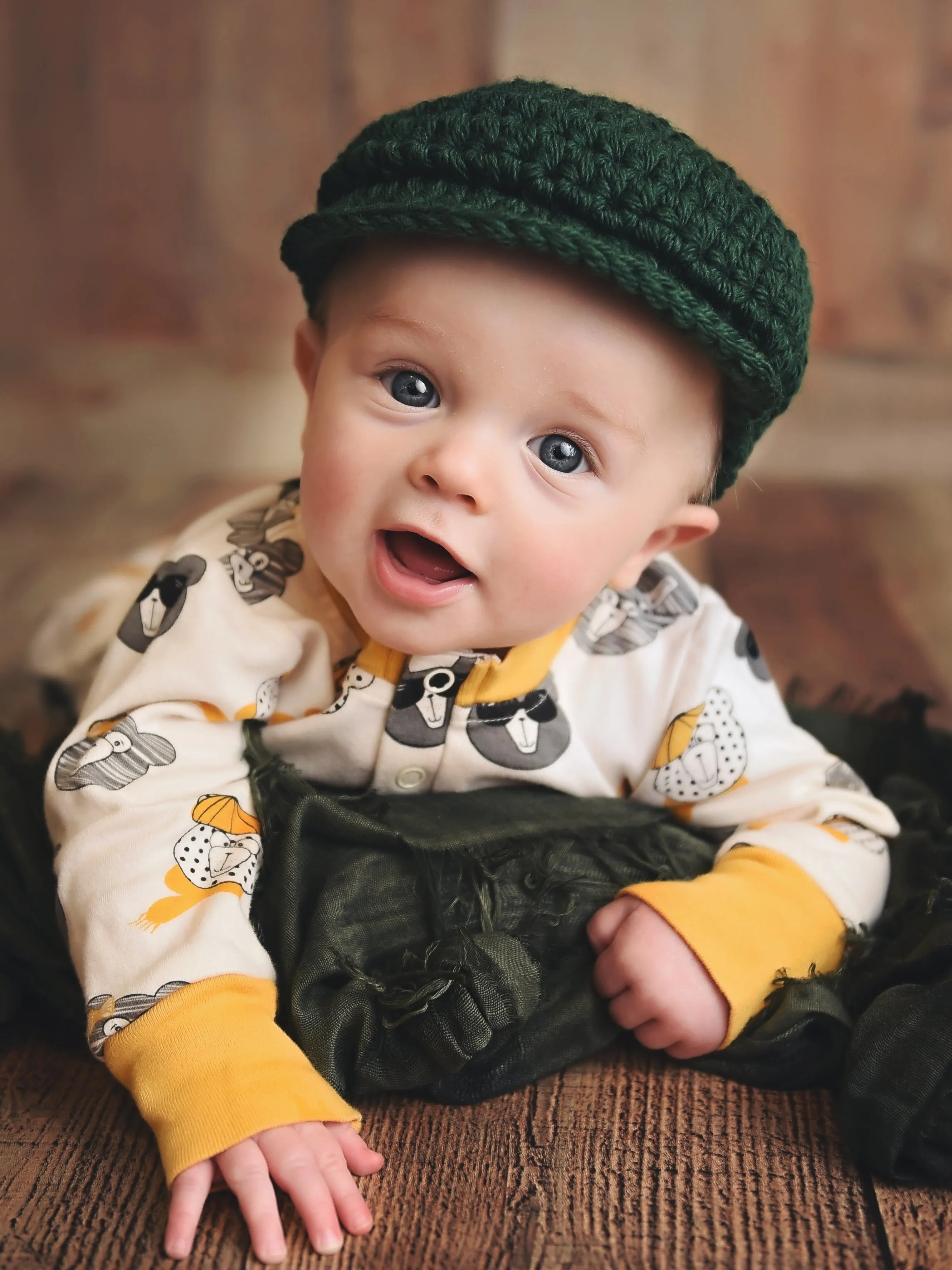 Pine Irish wool newsboy hat