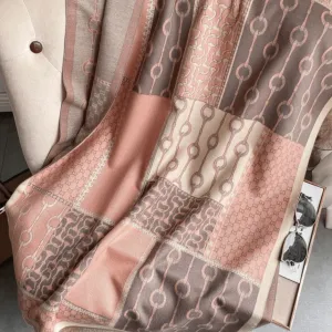 Pink and Gray Reversible Wrap - Bits