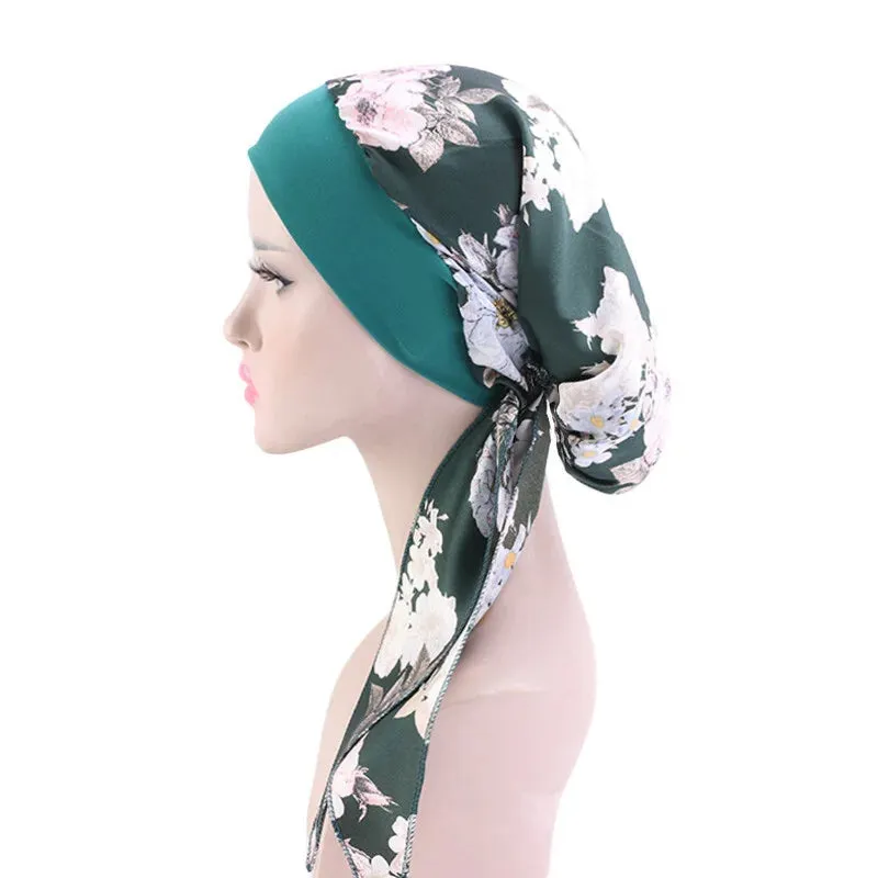 Pre-Tied Chiffon Floral Hijab Headscarf for Muslim Women