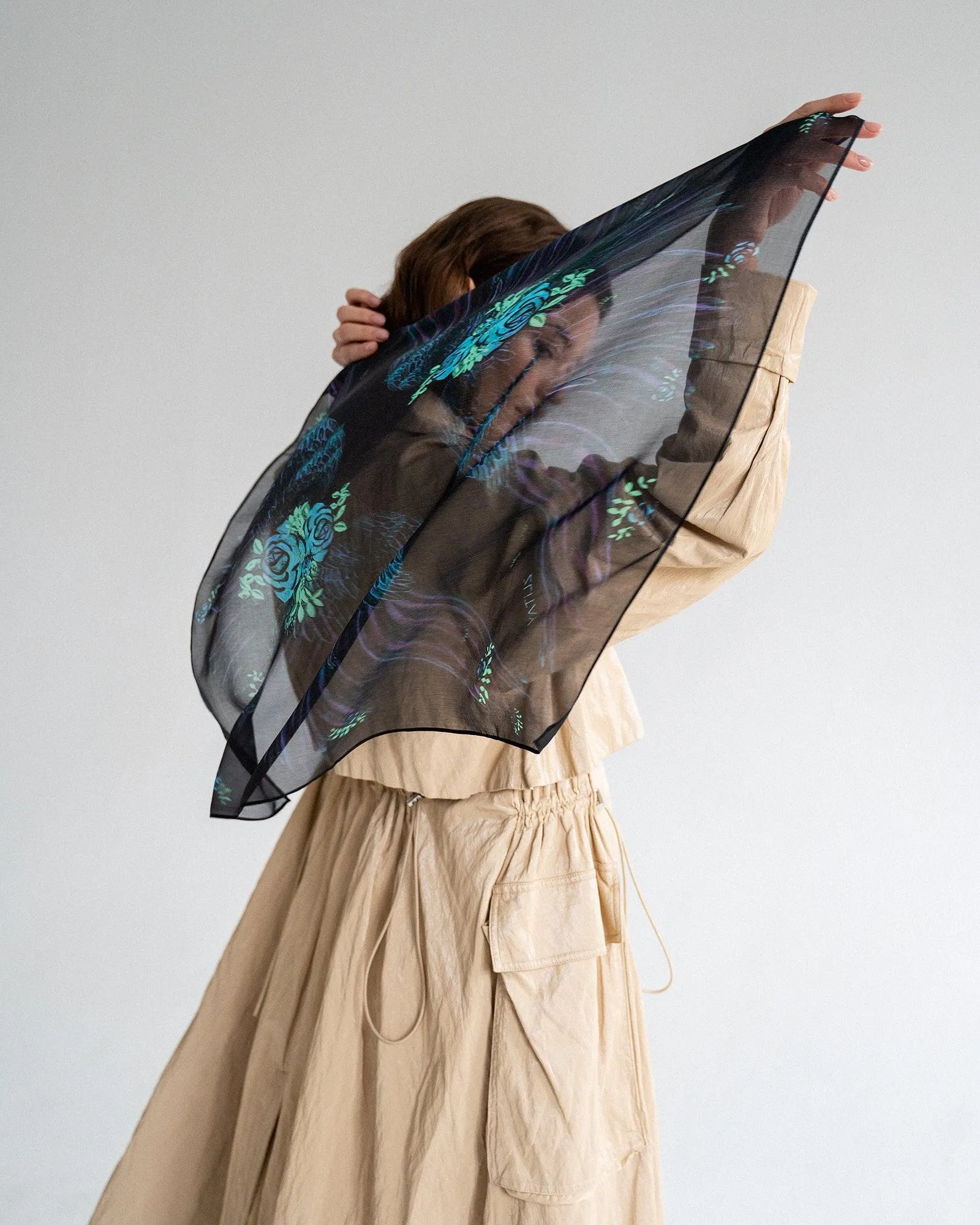 "Neon Wings" Chiffon Scarf by Zlitay