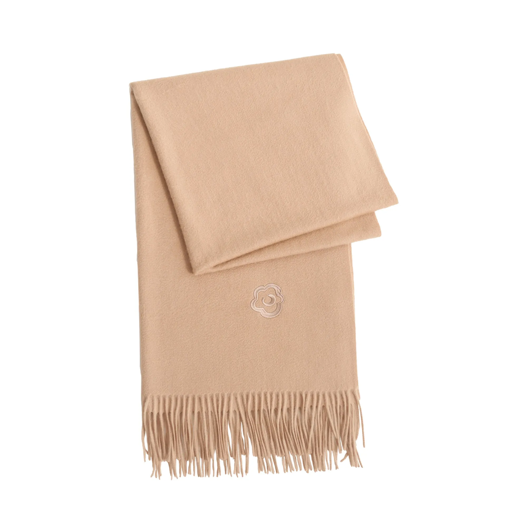 "The Big Shawl" Oversized Cashmere Wrap - Light Tan