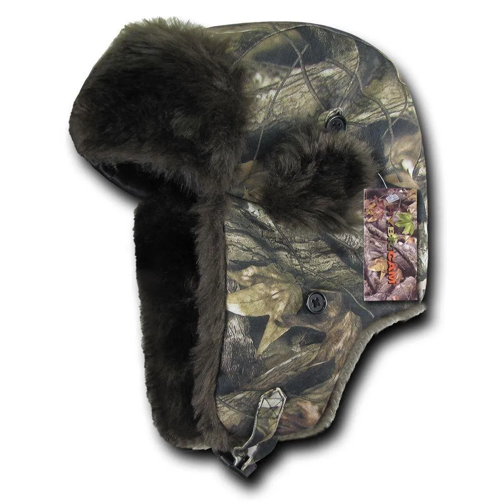 Rapiddom Hybricam Winter Trapper Hats Caps Cotton Camo Aviator Hunting Fishing