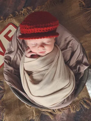 Red Irish wool newsboy hat